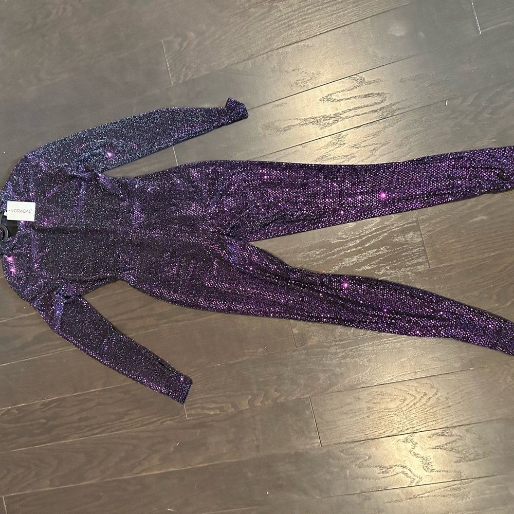Purple Sequin Jumpsuit